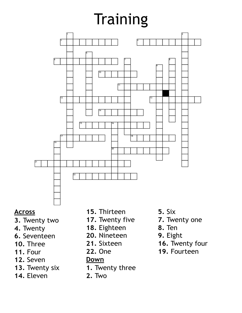 Training Crossword WordMint
