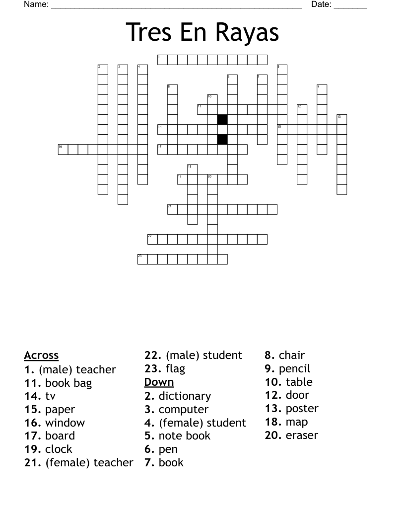 Tres En Rayas Crossword WordMint