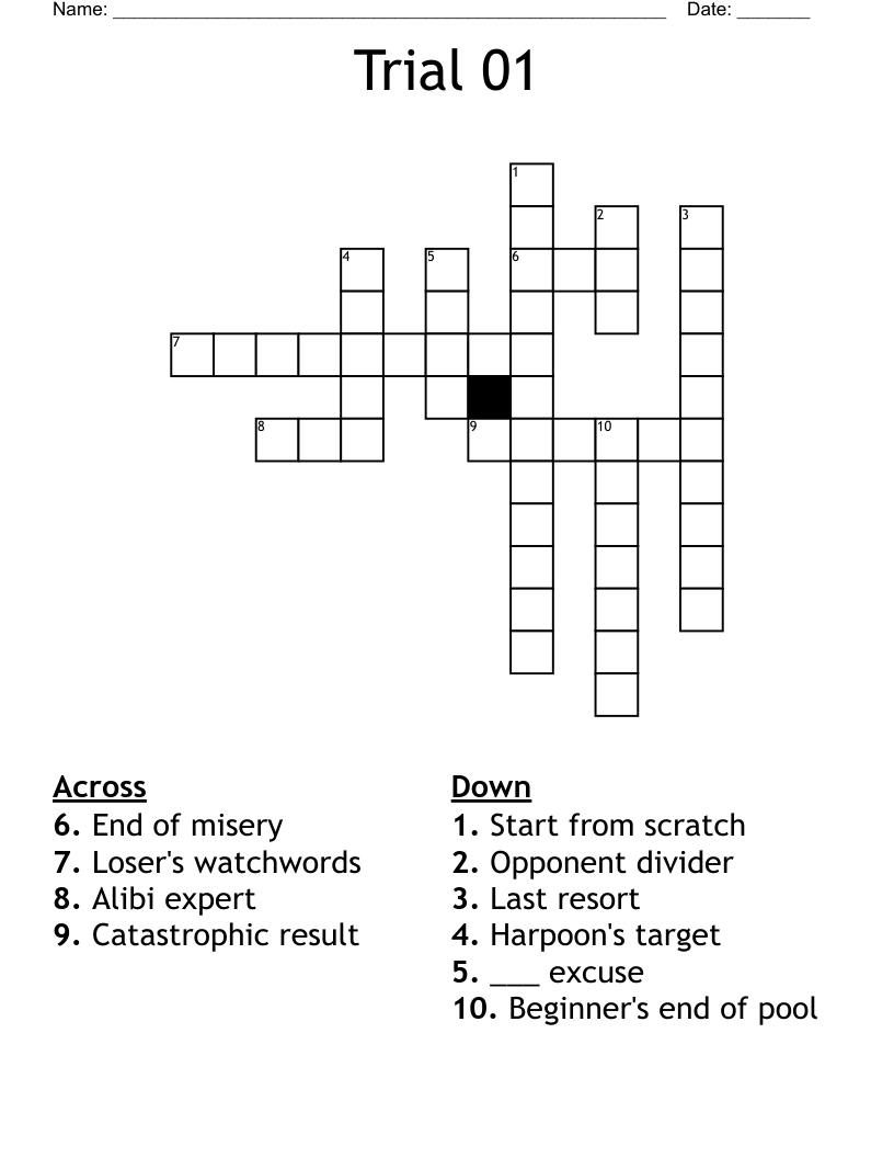 Trial 01 Crossword WordMint