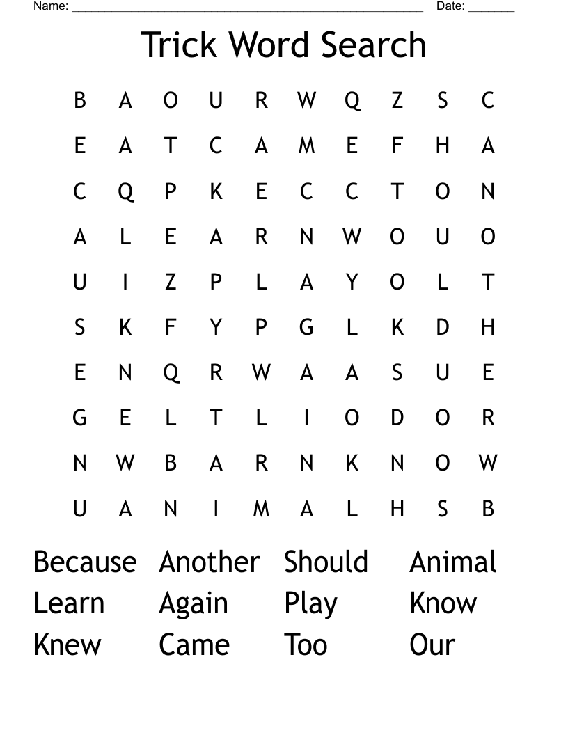 Trick Word Search WordMint