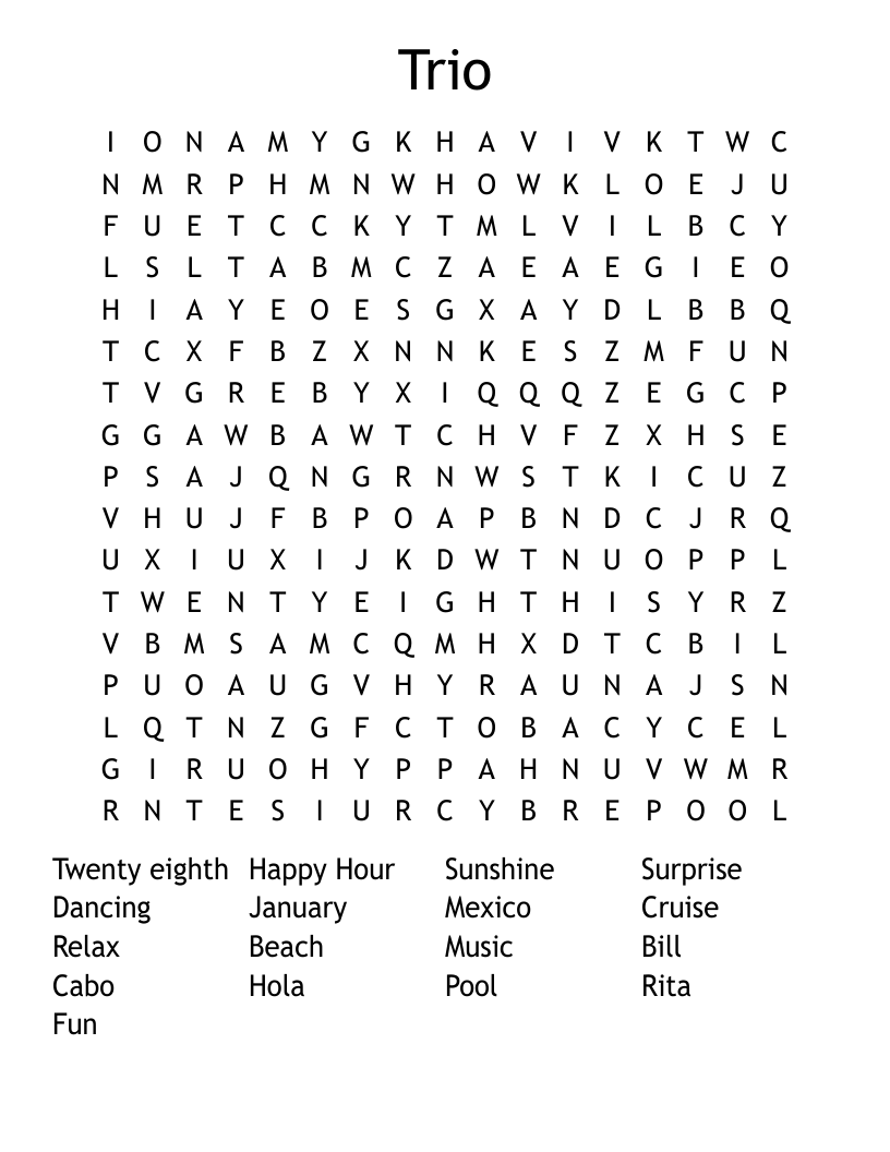Trio Word Search WordMint