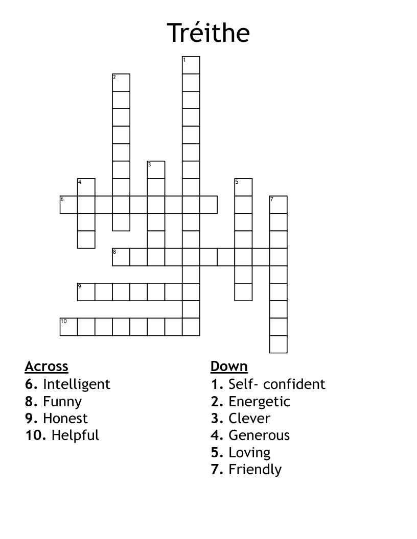 Tréithe Crossword WordMint