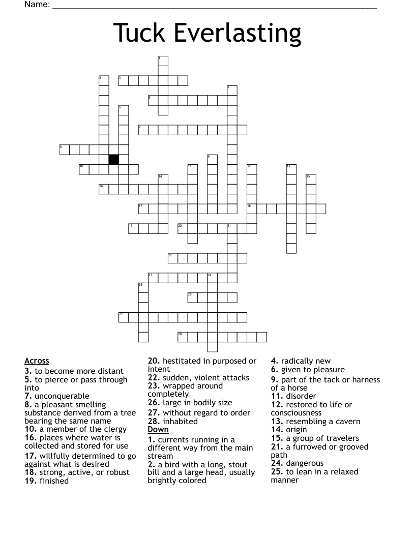 Similar to Tuck Everlasting Crossword WordMint