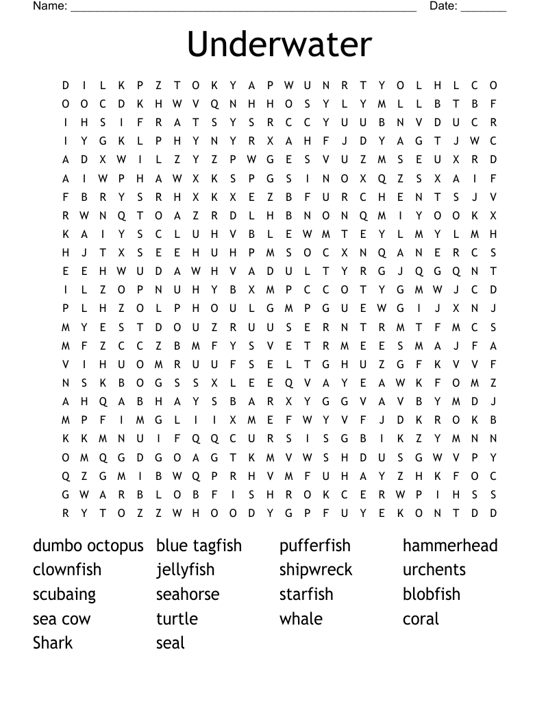 Underwater Word Search WordMint