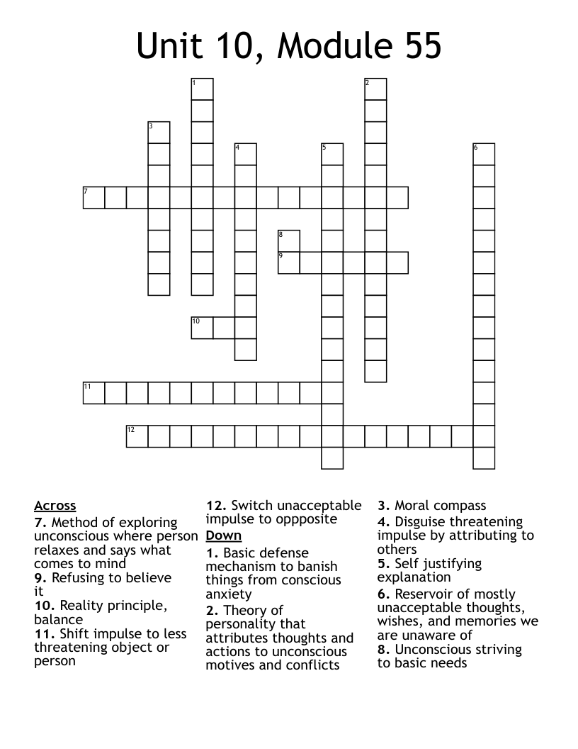 Unit 10, Module 55 Crossword WordMint