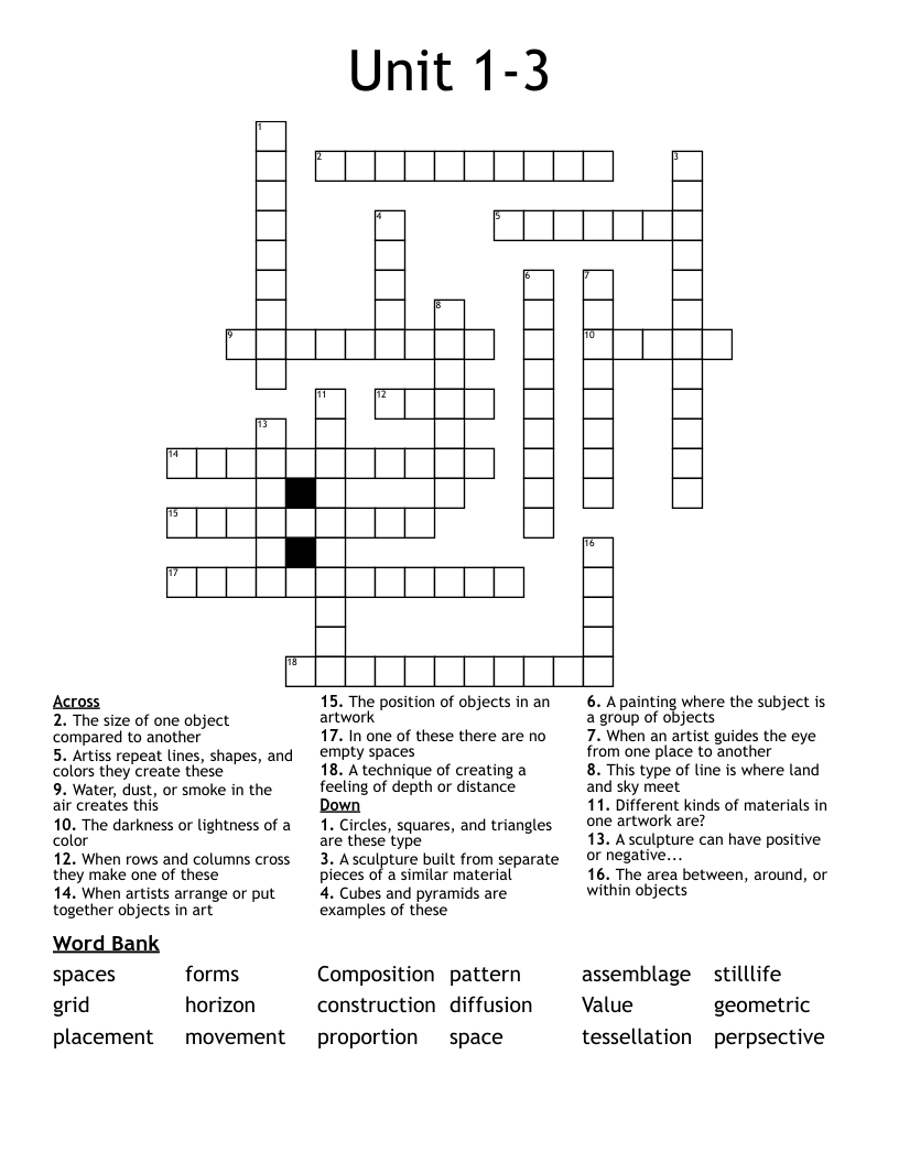 Unit 13 Crossword WordMint