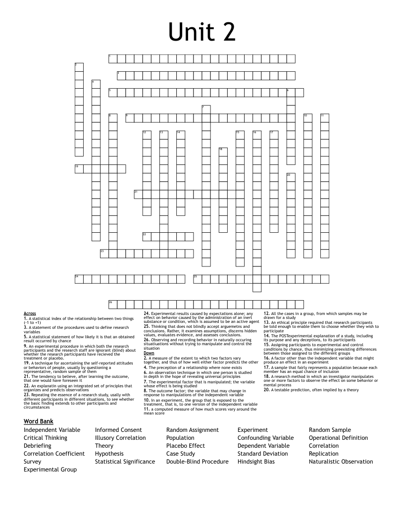 Unit 2 Crossword WordMint