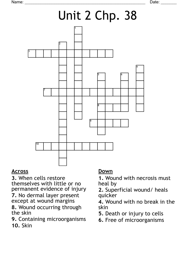 Unit 2 Chp. 38 Crossword WordMint
