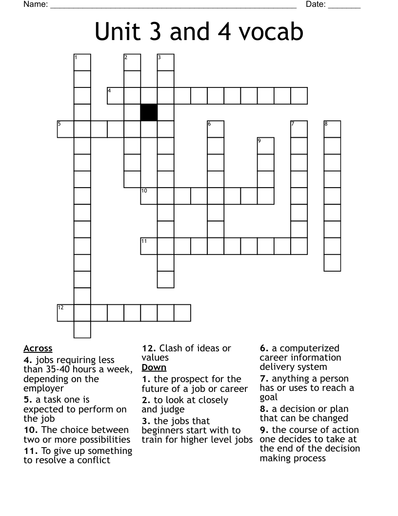 Decision making skills Crossword WordMint