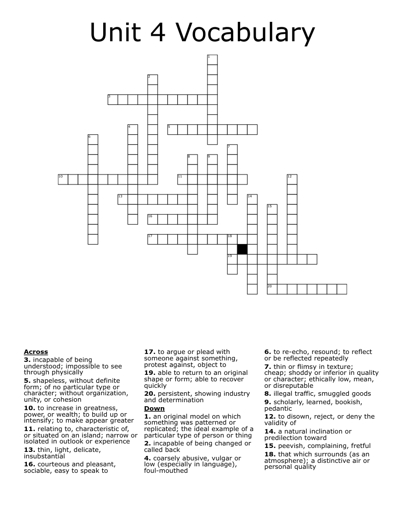 Voc 46 Crossword WordMint