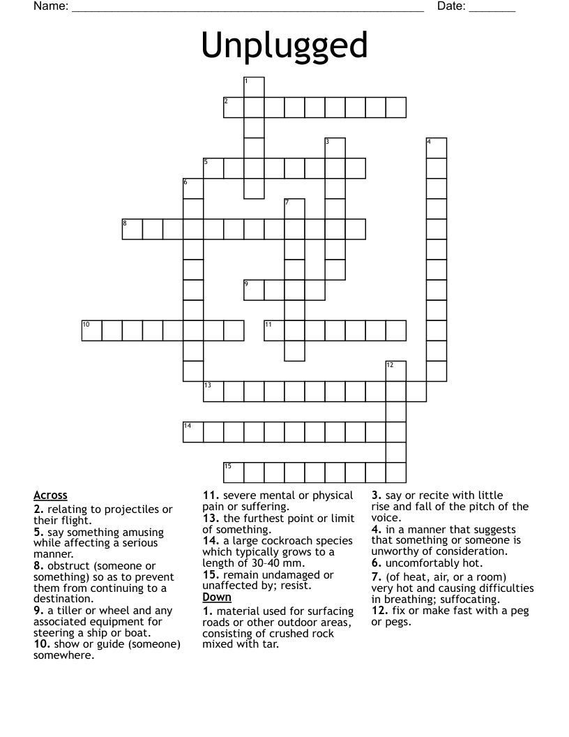 Unplugged Crossword WordMint