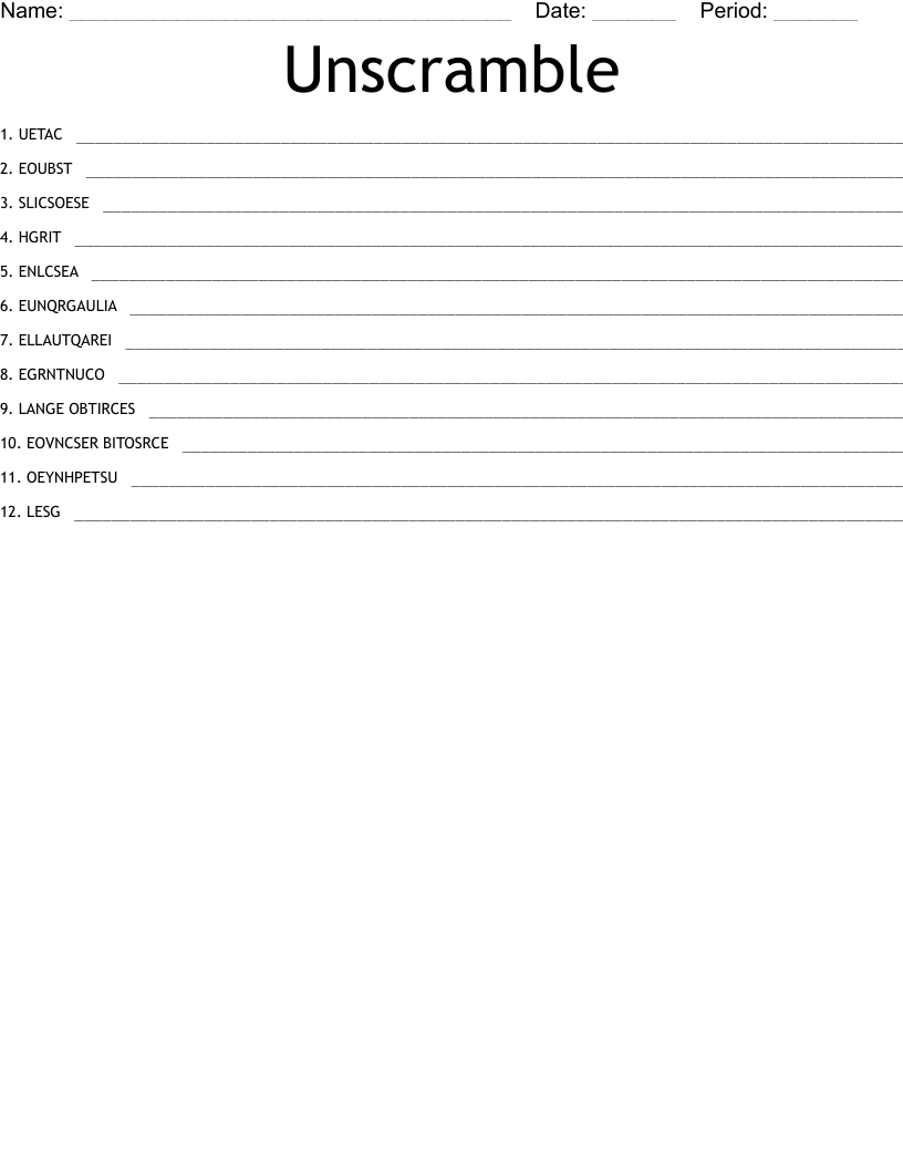 Unscramble WordMint
