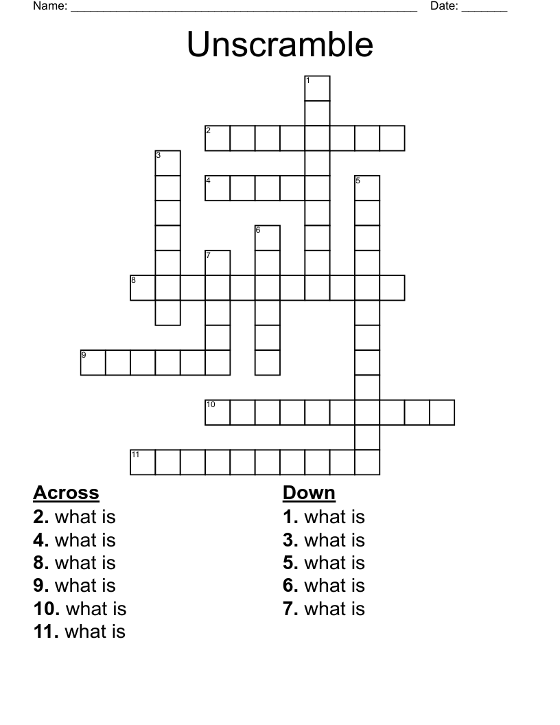 Unscramble Crossword WordMint