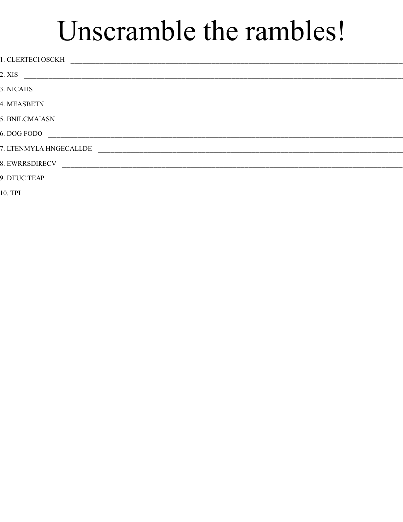 Unscramble the rambles! WordMint