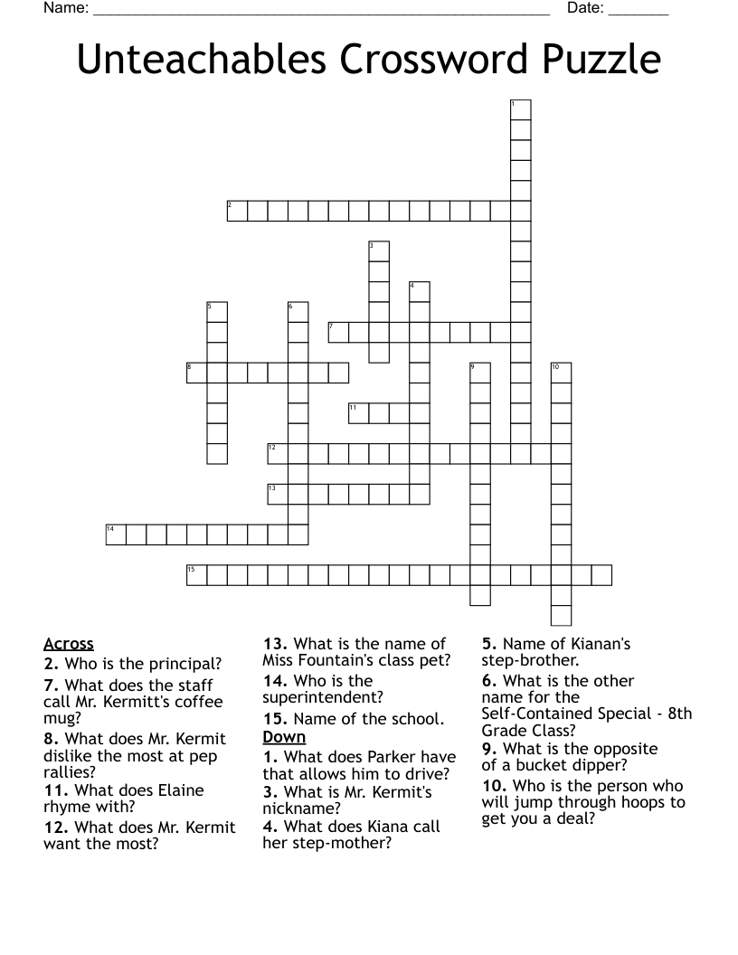 The Unteachables Crossword WordMint