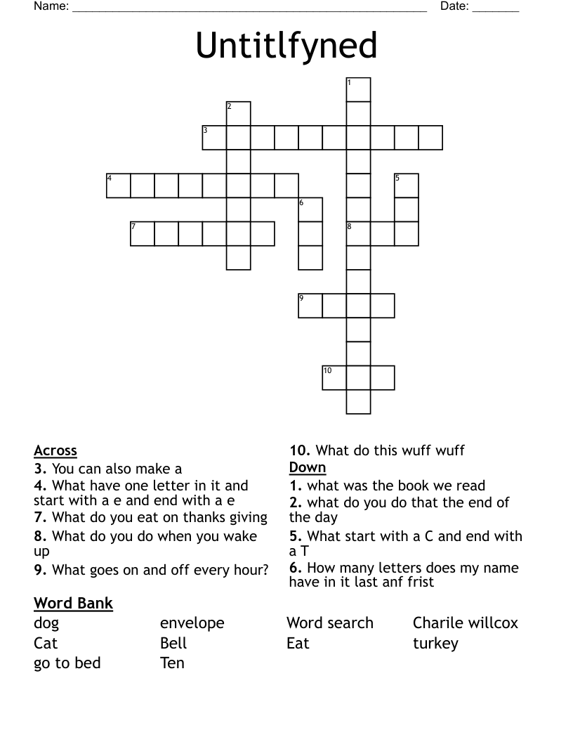 Untitlfyned Crossword WordMint