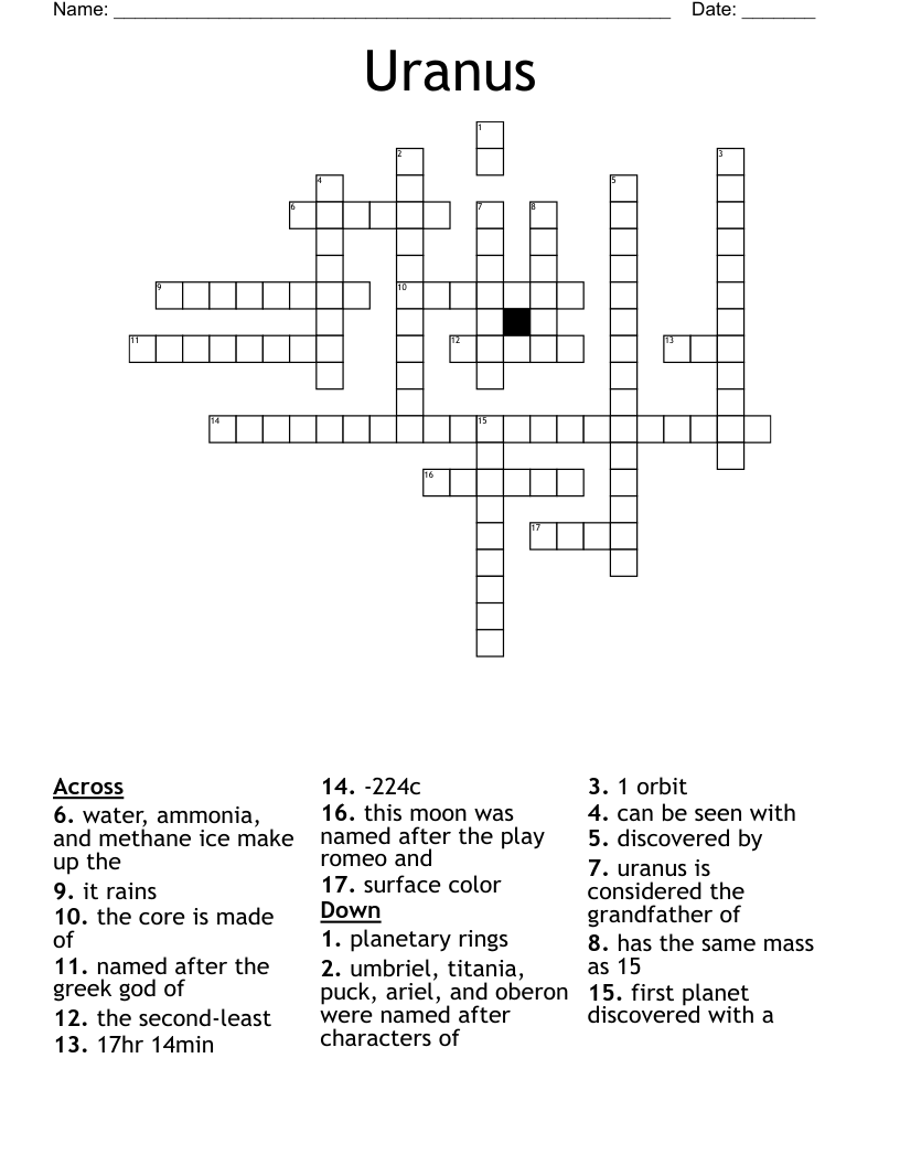 Uranus Crossword WordMint