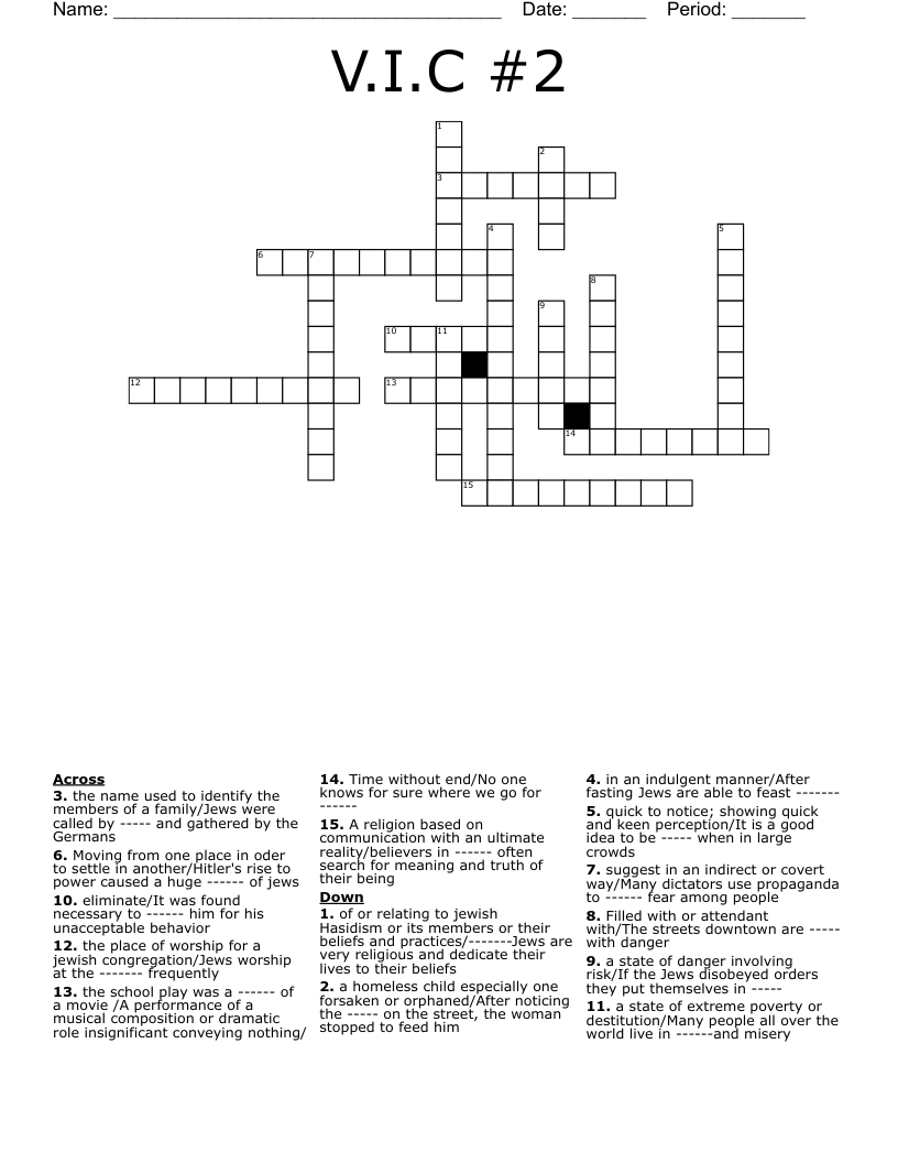 Vic2 Crossword WordMint