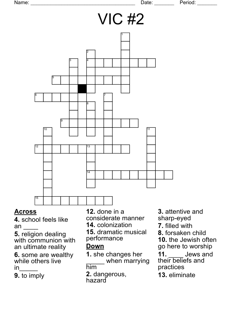 VIC 2 Crossword WordMint