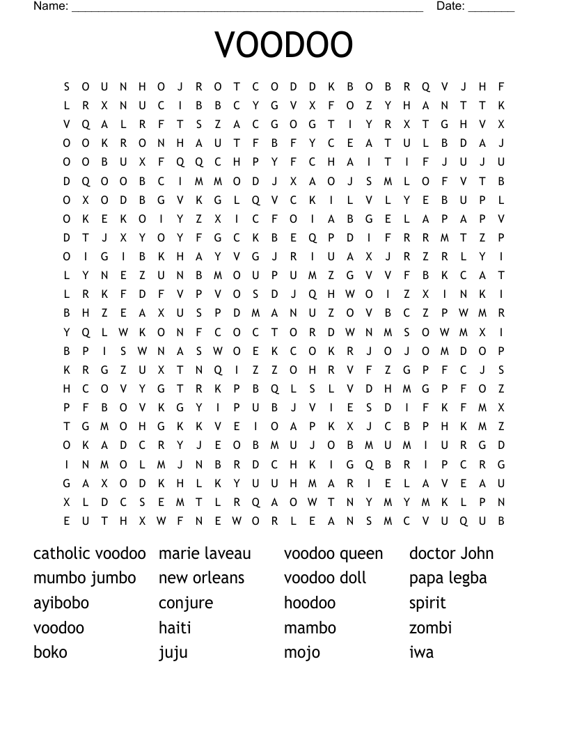 VOODOO Word Search WordMint