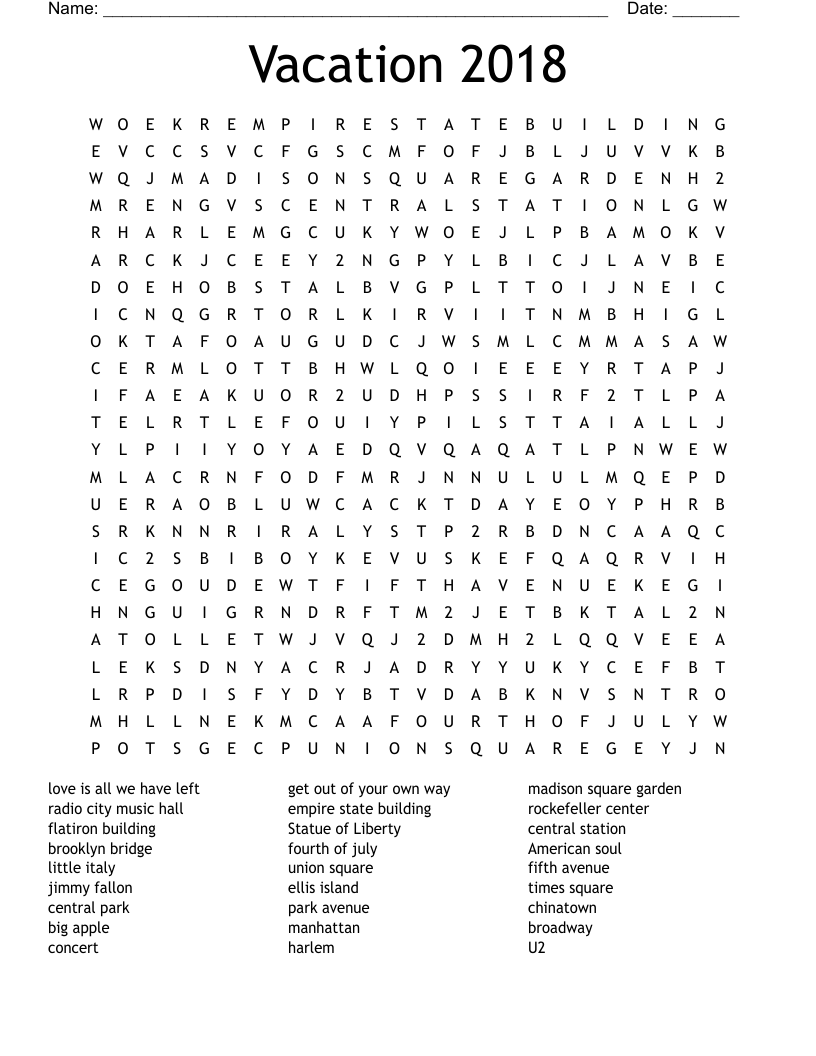 NEW YORK NEW YORK Word Scramble WordMint