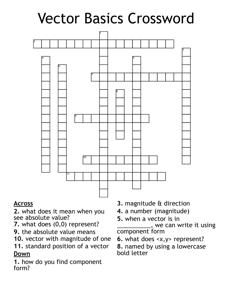 Vector Basics Crossword WordMint