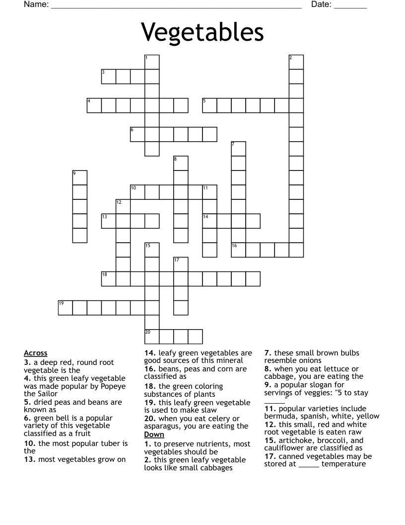 An Entirely Noted Leafy Green Crossword at Penny Jackson blog