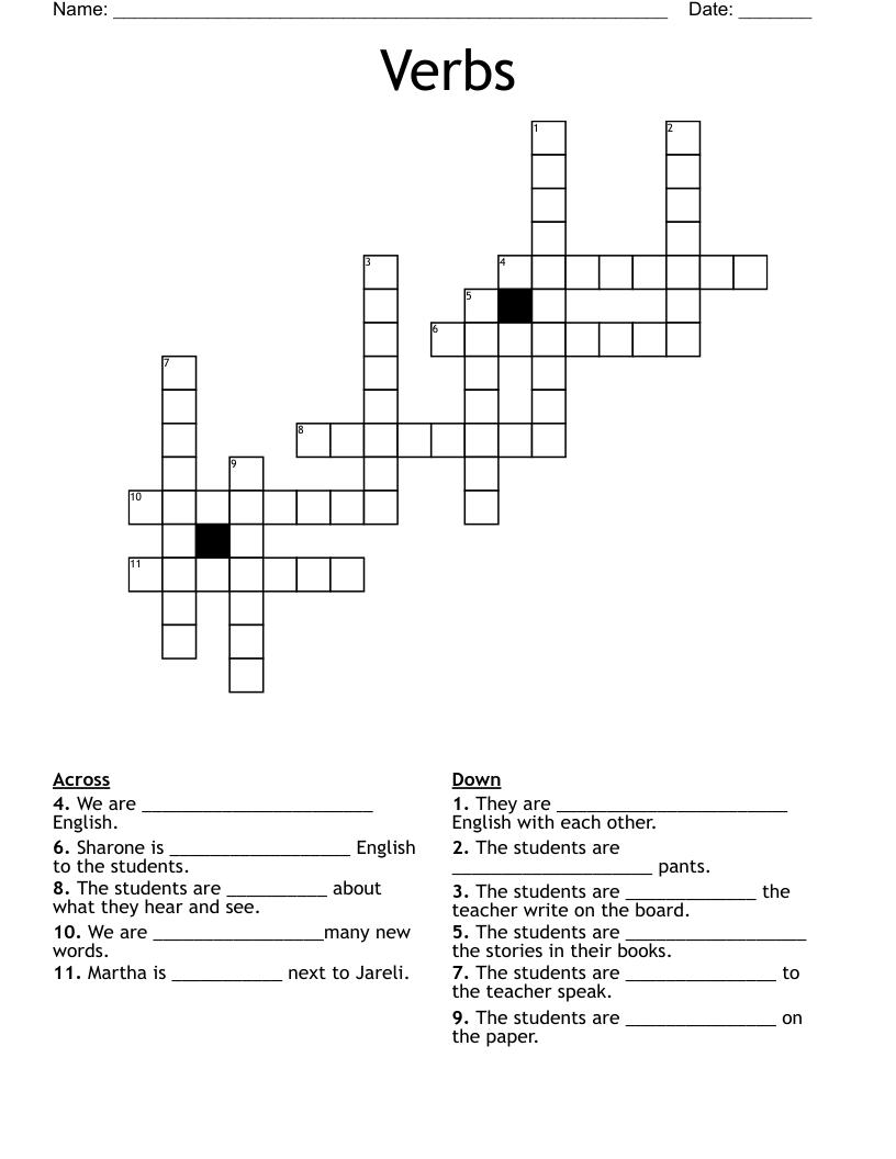 Verbs Crossword WordMint