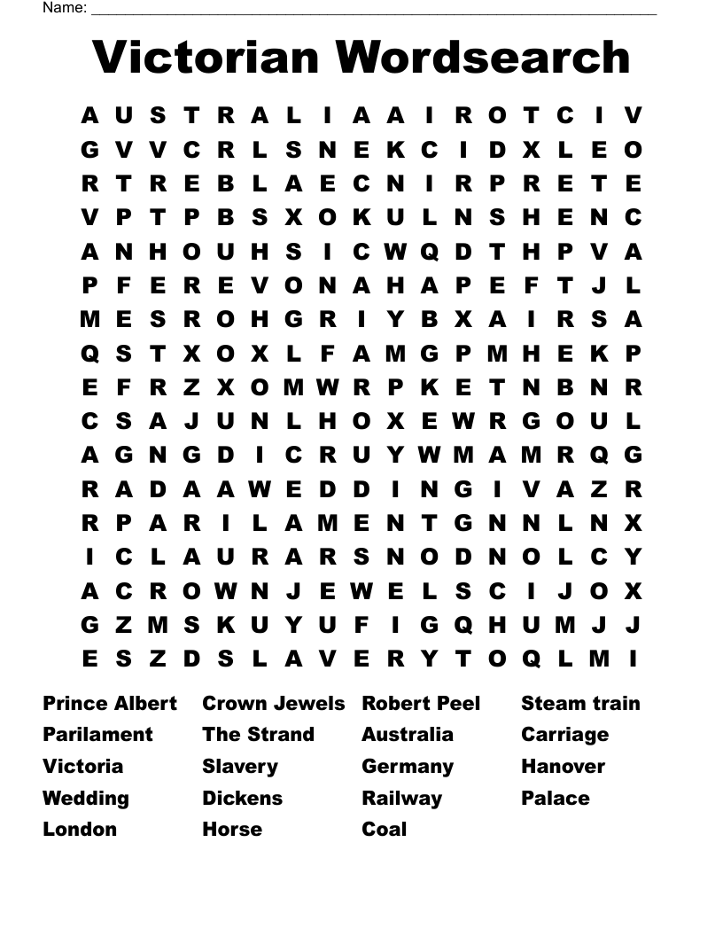 Victorian Wordsearch WordMint