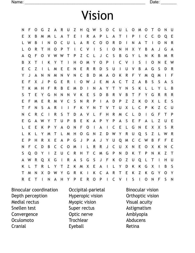 Vision Word Search WordMint