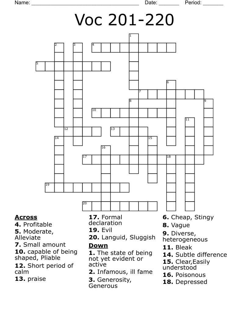 Similar to voc 201220 Crossword WordMint