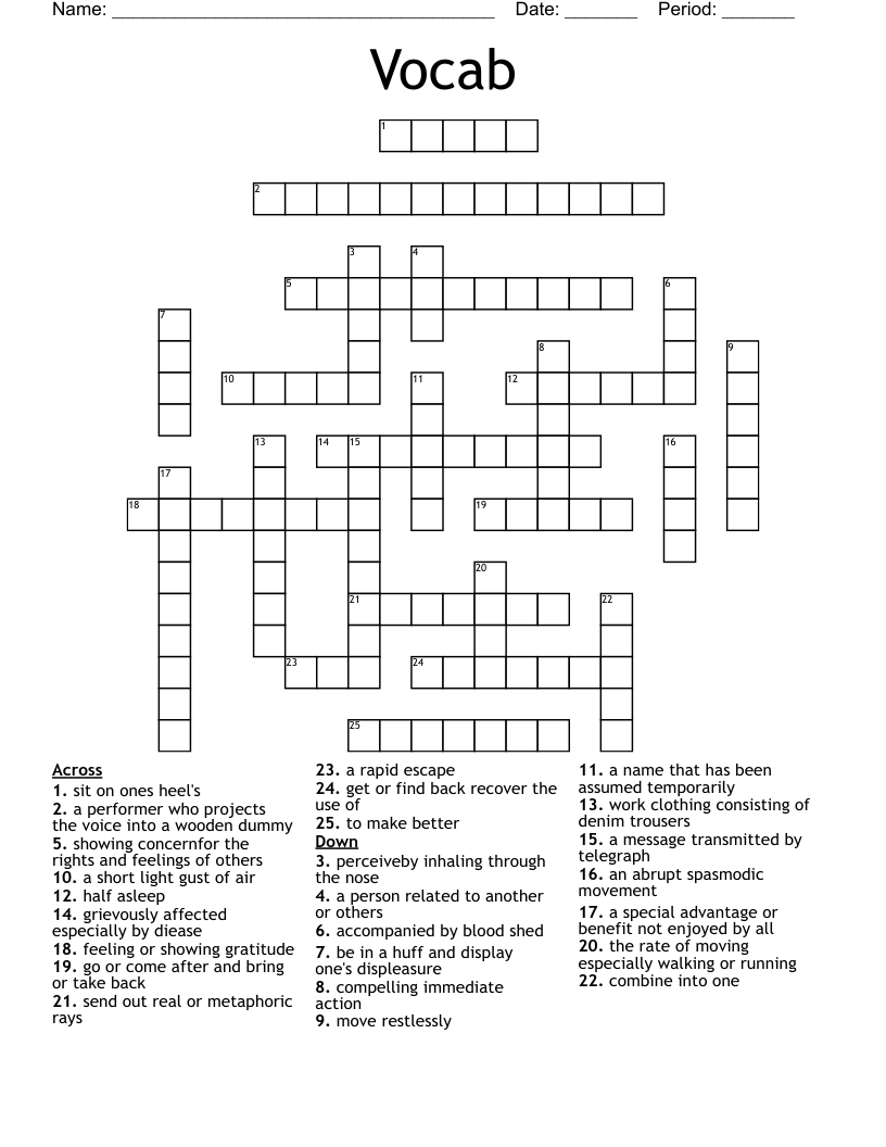 Vocab Crossword WordMint