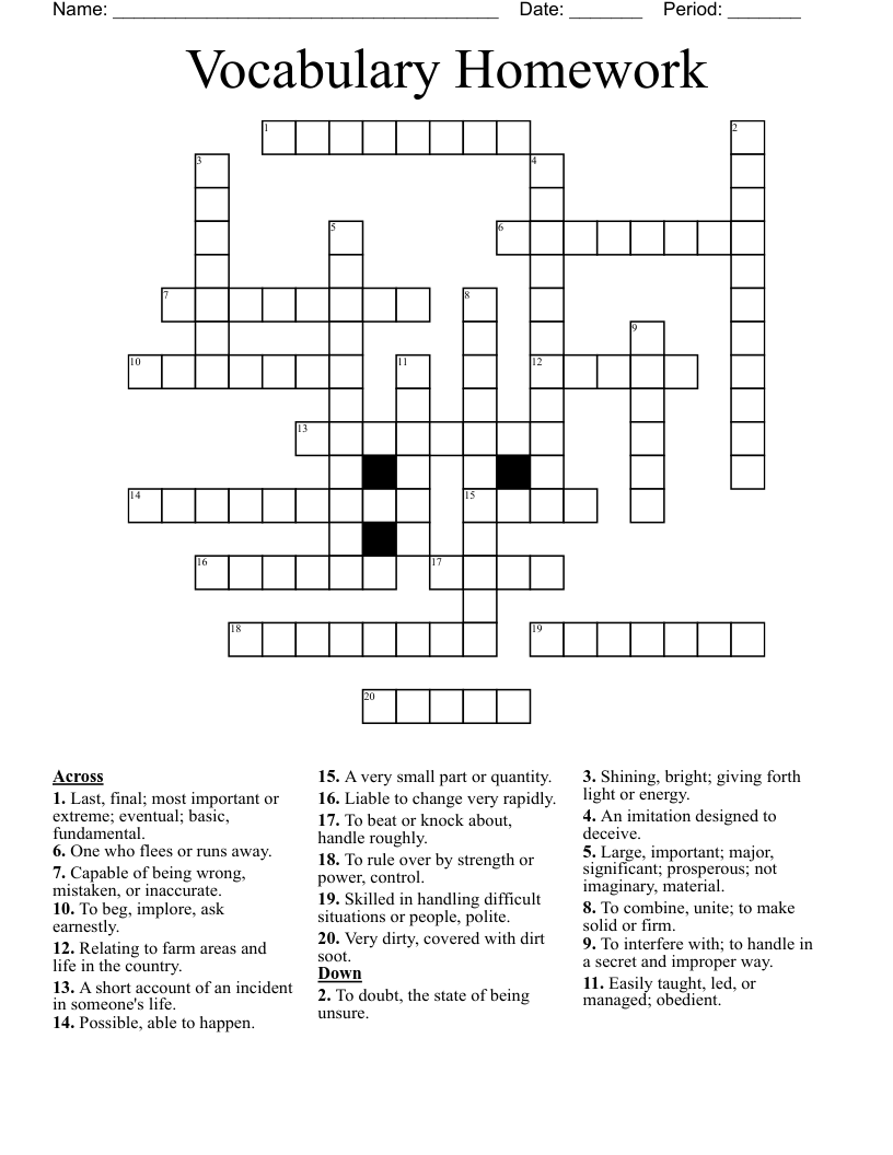 Vocab Unit 5 Word Search WordMint