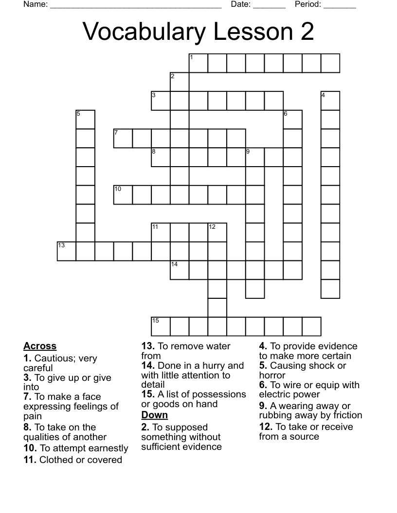 vocab Crossword WordMint