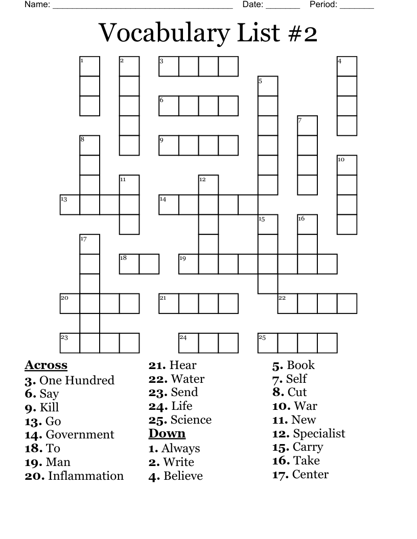 Stem Crossword Puzzle WordMint
