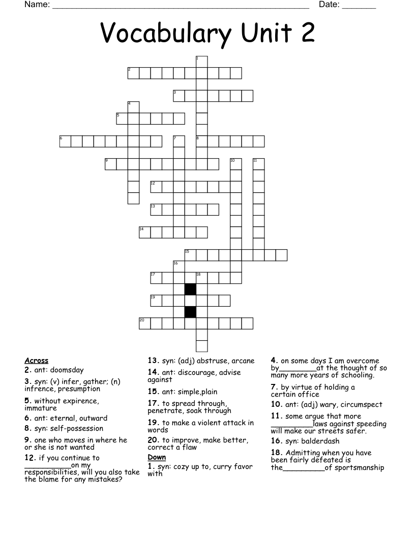 Similar to Vocabulary 4 Crossword WordMint