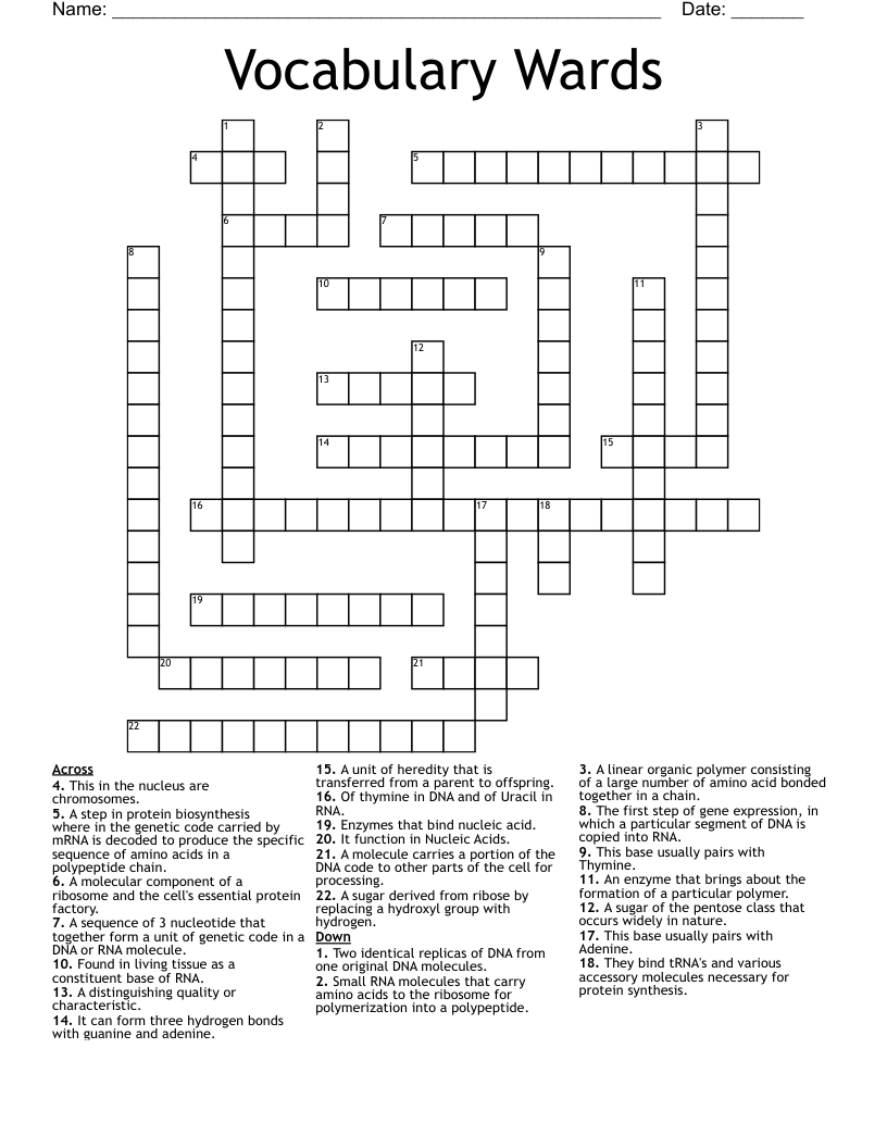 Vocabulary Wards Crossword WordMint