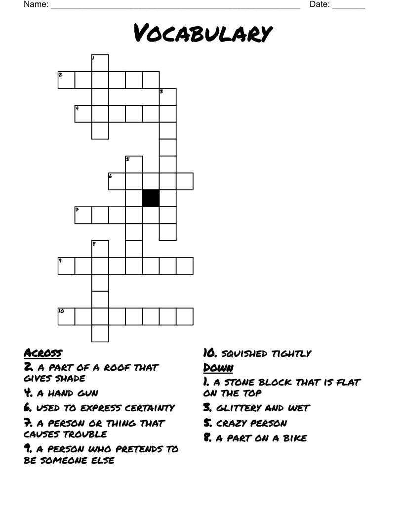 Vocabulary Crossword WordMint