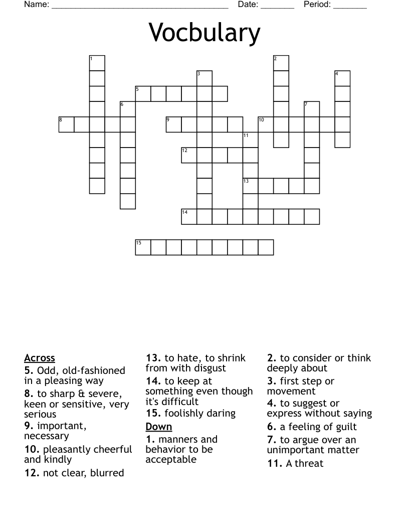 Unimportant Crossword