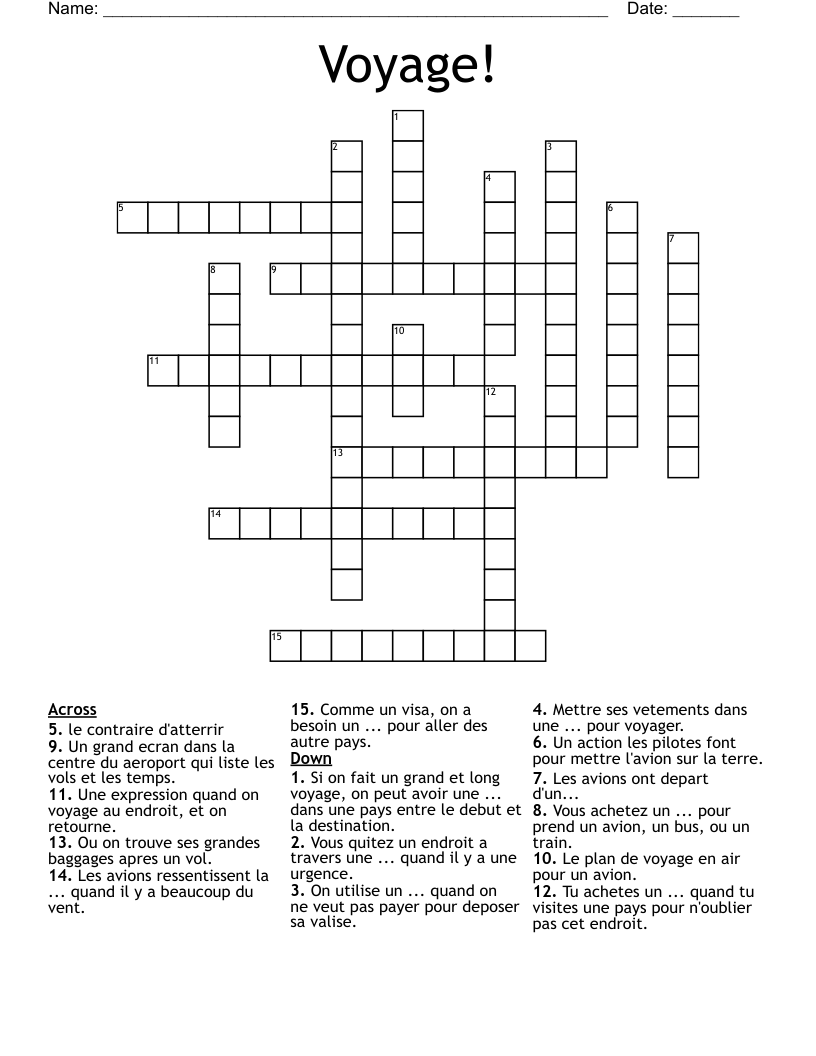 Voyage! Crossword WordMint