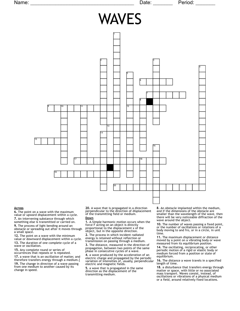 WAVES Crossword - WordMint