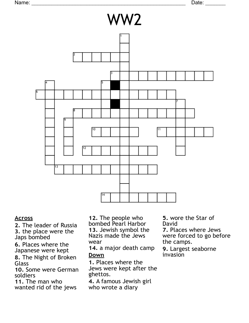 WW2 Crossword WordMint