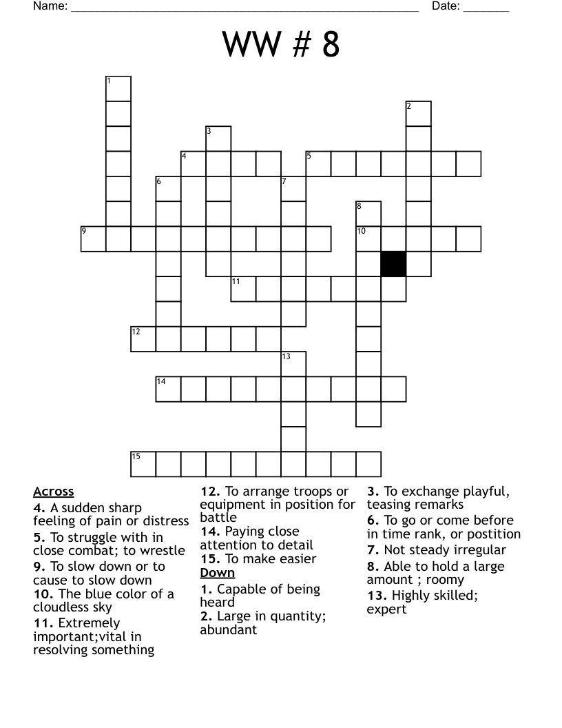 Wordly Wise 8 Crossword WordMint