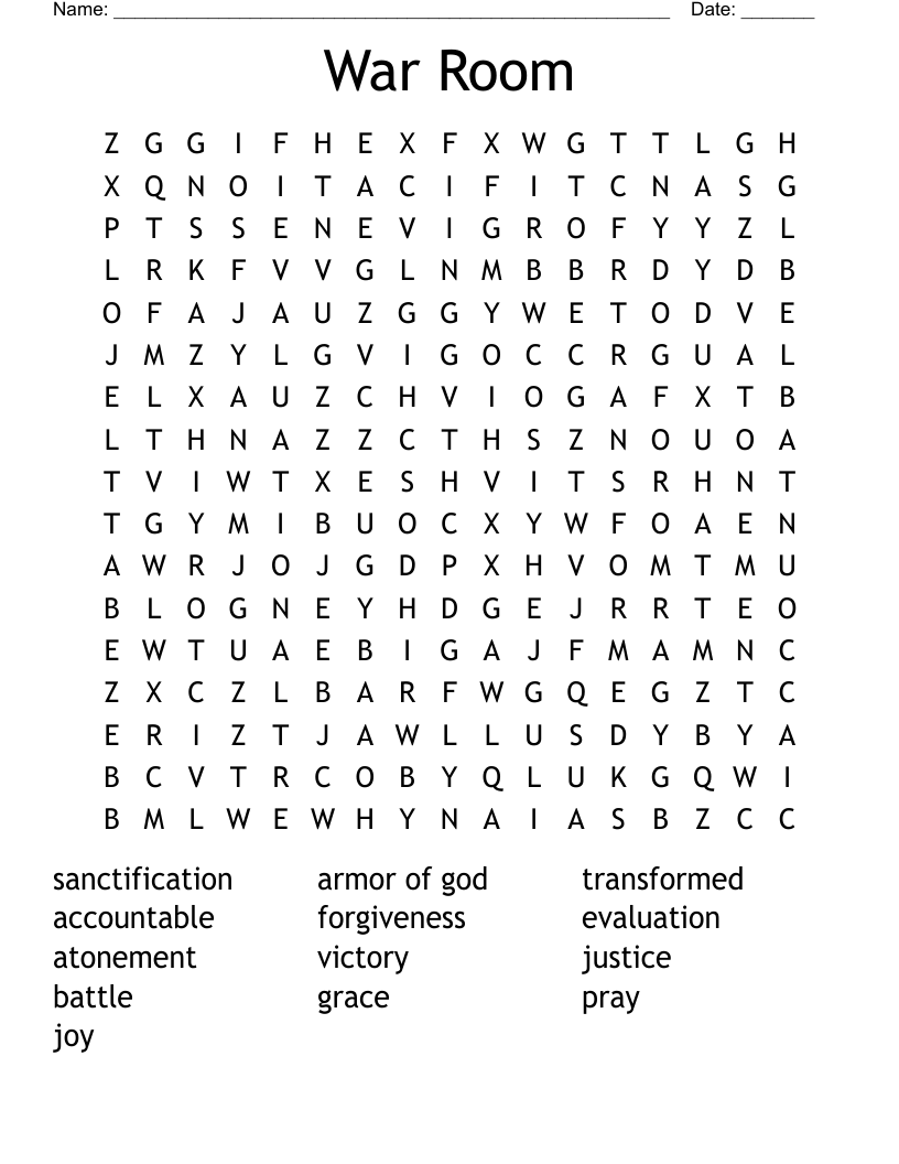 War Room Word Search WordMint