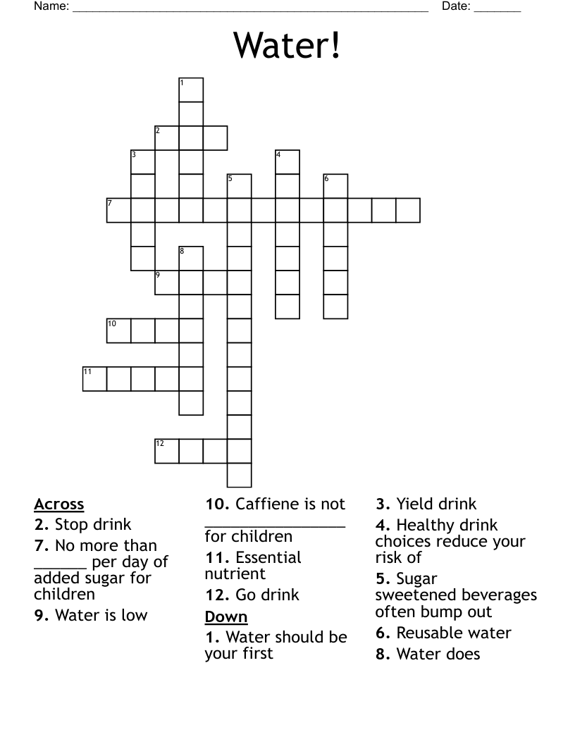Water! Crossword WordMint