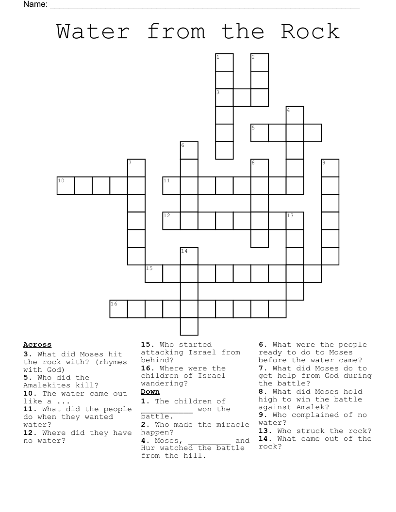 Moses Holds Up His Hands Word Search WordMint