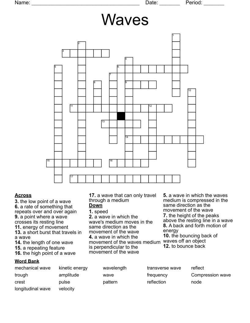 Waves Crossword - WordMint