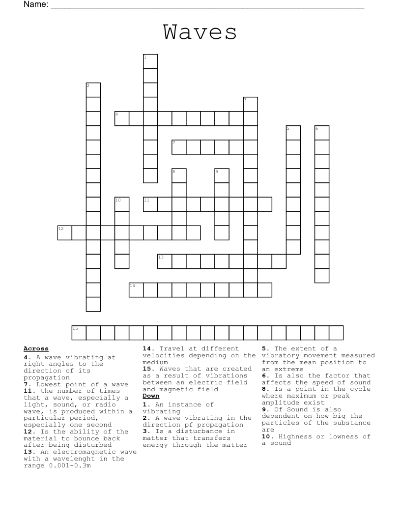 Waves Crossword - WordMint