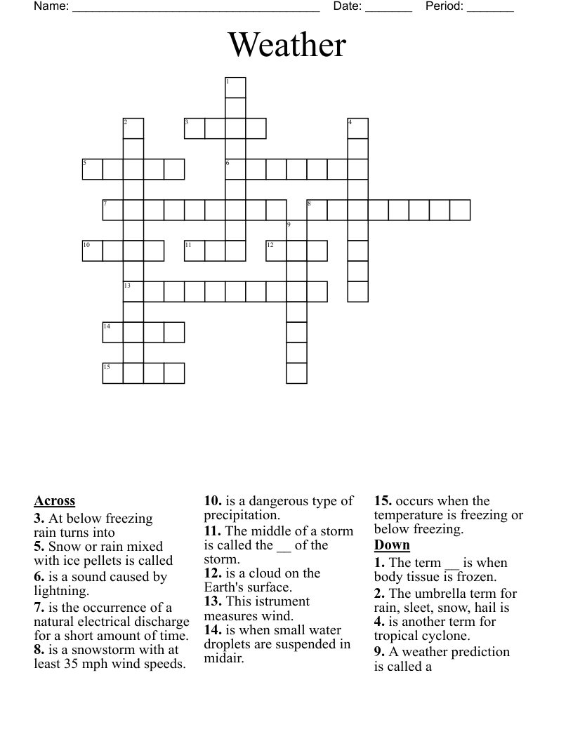 Weather Crossword WordMint