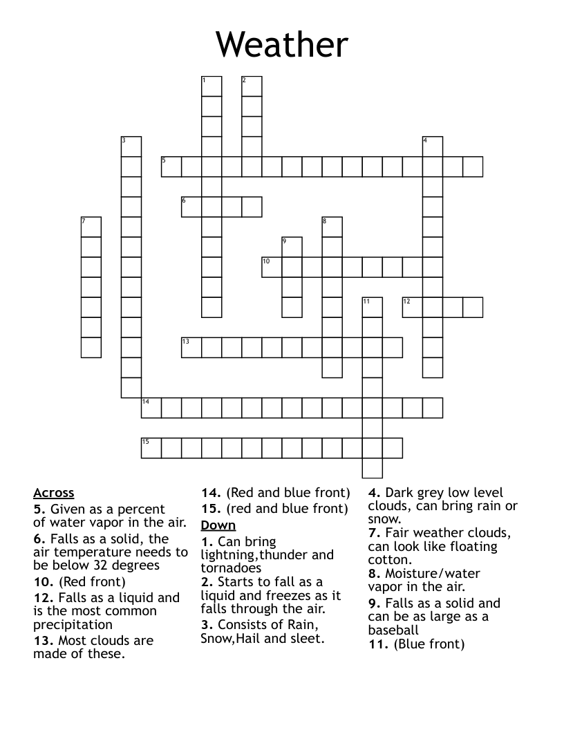 Weather Crossword WordMint